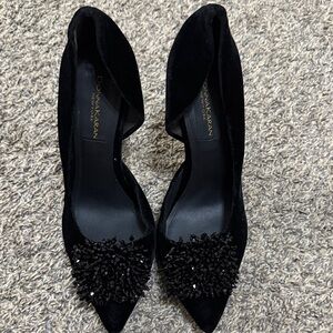 Donna Karan Black Embellished Heels